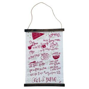 Christmas Cookie Recipe Wall Hanging Decor Holiday Cottage Granny